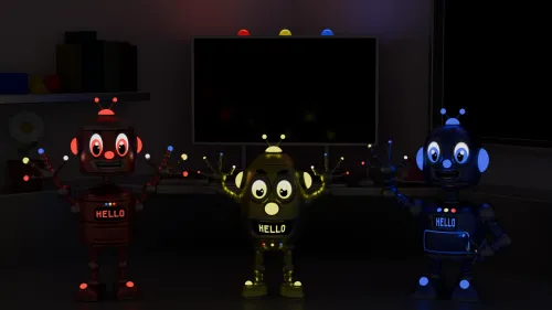 The Mixed-Up Robot in the dark